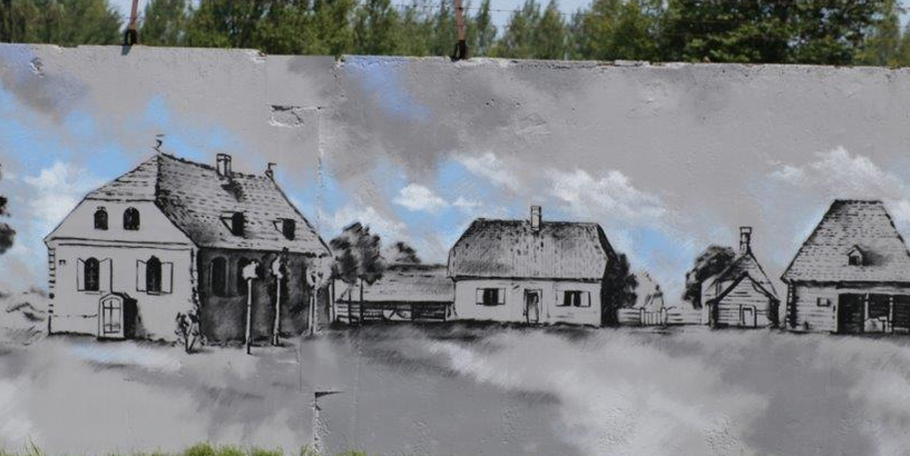 Pabeigts sienas gleznojums Mazjumpravas muižā, Ķengaraga apkaimē