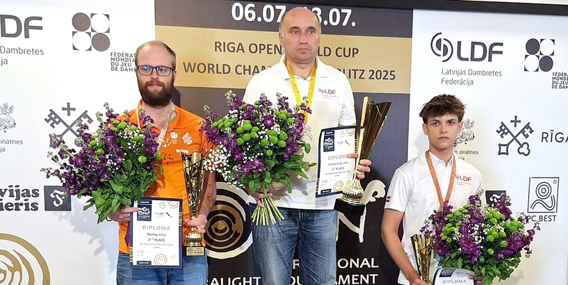Noslēdzies Pasaules kausa posms 100 lauciņu dambretē “Rīga Open 2025”