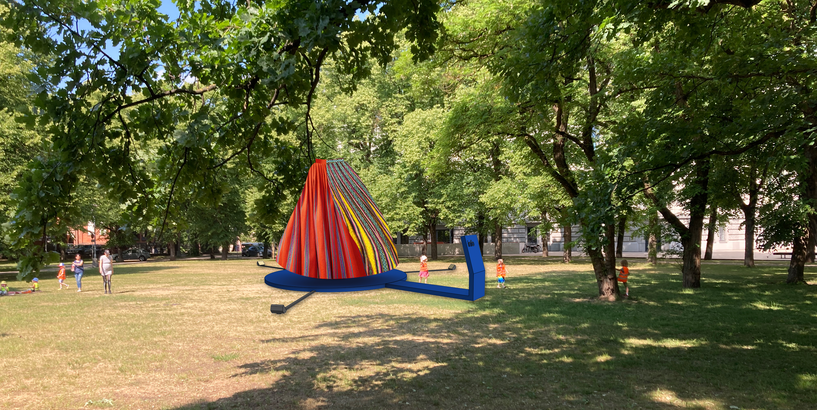 Esplanādes parkā izstādīs unikālu objektu – lielformāta, kustīgus 3D tautastērpu svārkus