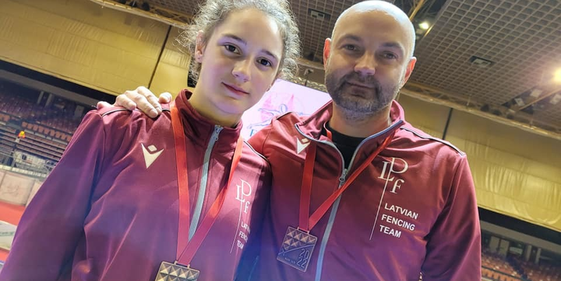 Sporta skolas "Rīdzene" paukotāja Sofija Prošina Eiropas čempionātā izcīna bronzu