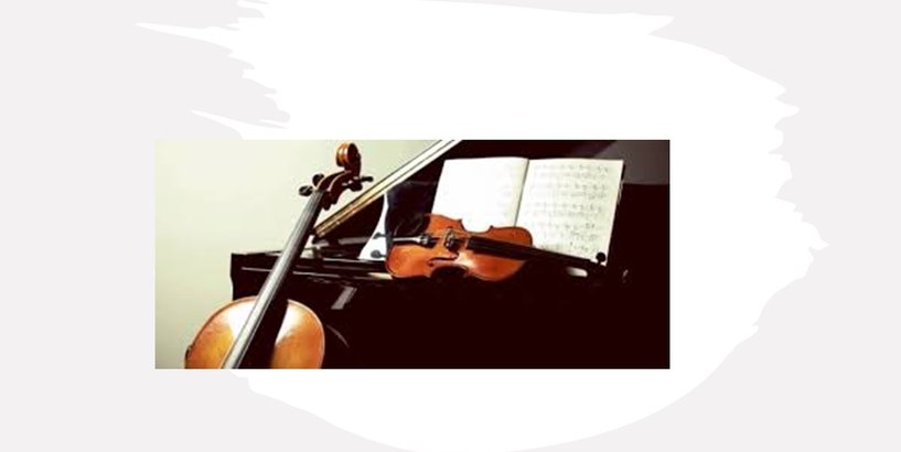 Ilustratīvs attēls ar klavierēm, vijoli un čellu