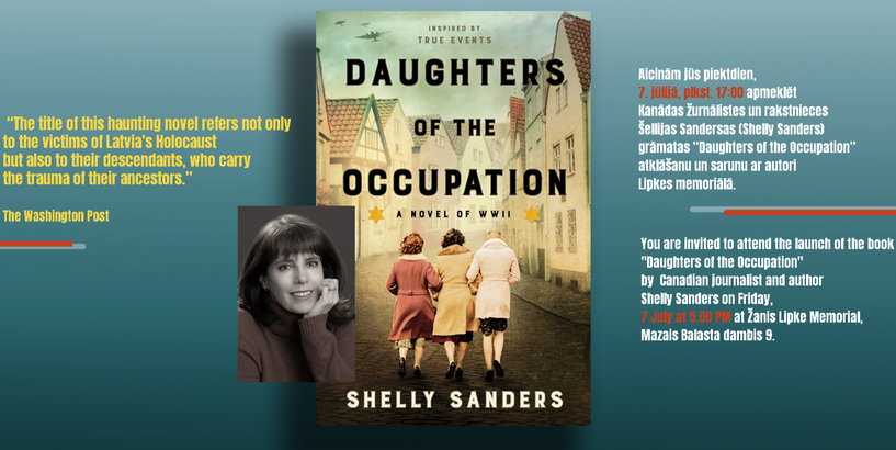 Lipkes memoriālā atklās kanādiešu autores Šelijas Sandersas grāmatu “Okupācijas meitas” par Latvijas ebreju dzimtas likteņiem