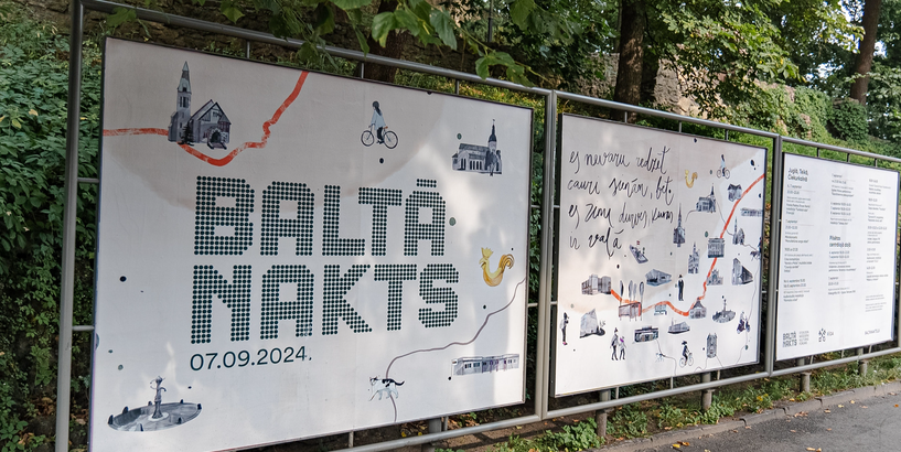 “Baltās nakts” 2024. gada plakāts pilsētvidē