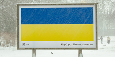 Rīga pauž atbalstu Ukrainai ar noformējumu pilsētvidē