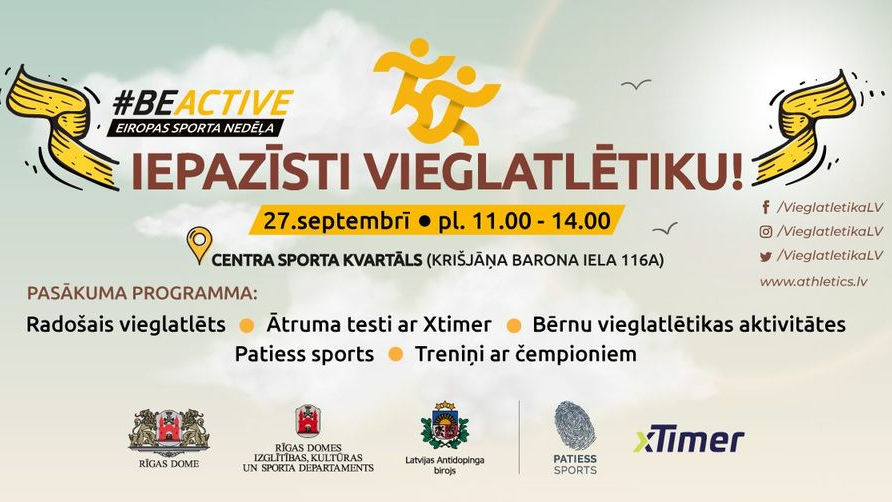 Bērnus un jauniešus aicina piedalīties pasākumā "Iepazīsti vieglatlētiku!"