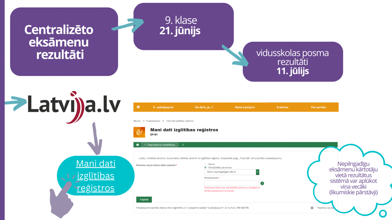 Eksāmenu rezultāti par vispārējās pamatizglītības programmas apguvi būs pieejami VPS un portālā Latvija.lv