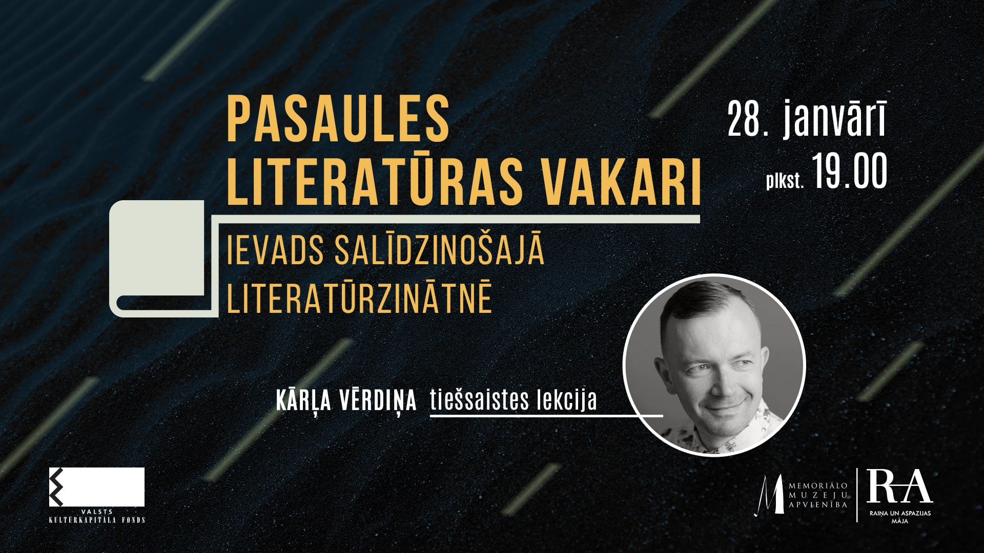 Ar lekciju tiešsaistē atsākas pasaules literatūras vakari