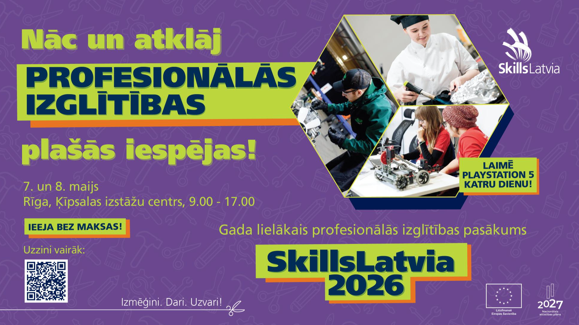 Skolēniem un vecākiem iespēja iepazīt profesionālās izglītības pasākumu "SkillsLatvia 2026"