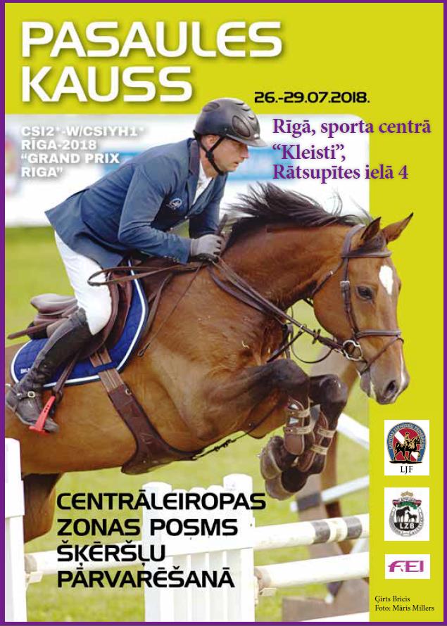 Sporta centrā „Kleisti” notiks Pasaules kausa izcīņas posms jāšanas sportā "Rīga 2018"