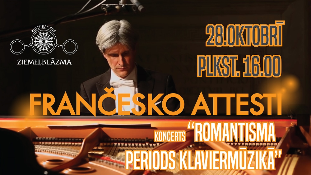 Itāļu pianista Frančesko Attesti solokoncerts “Romantisma periods klaviermūzikā”