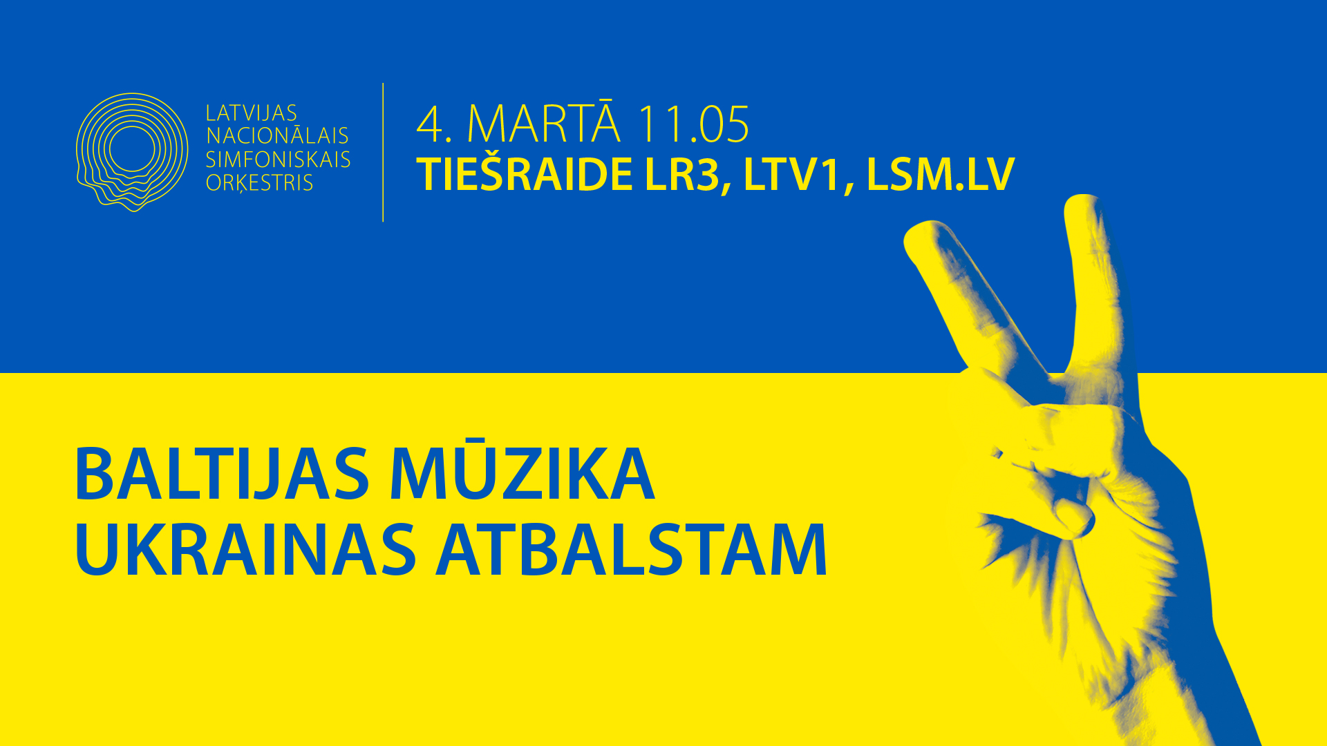 No Lielās ģildes raidīs koncertu “Baltijas mūzika Ukrainas atbalstam”