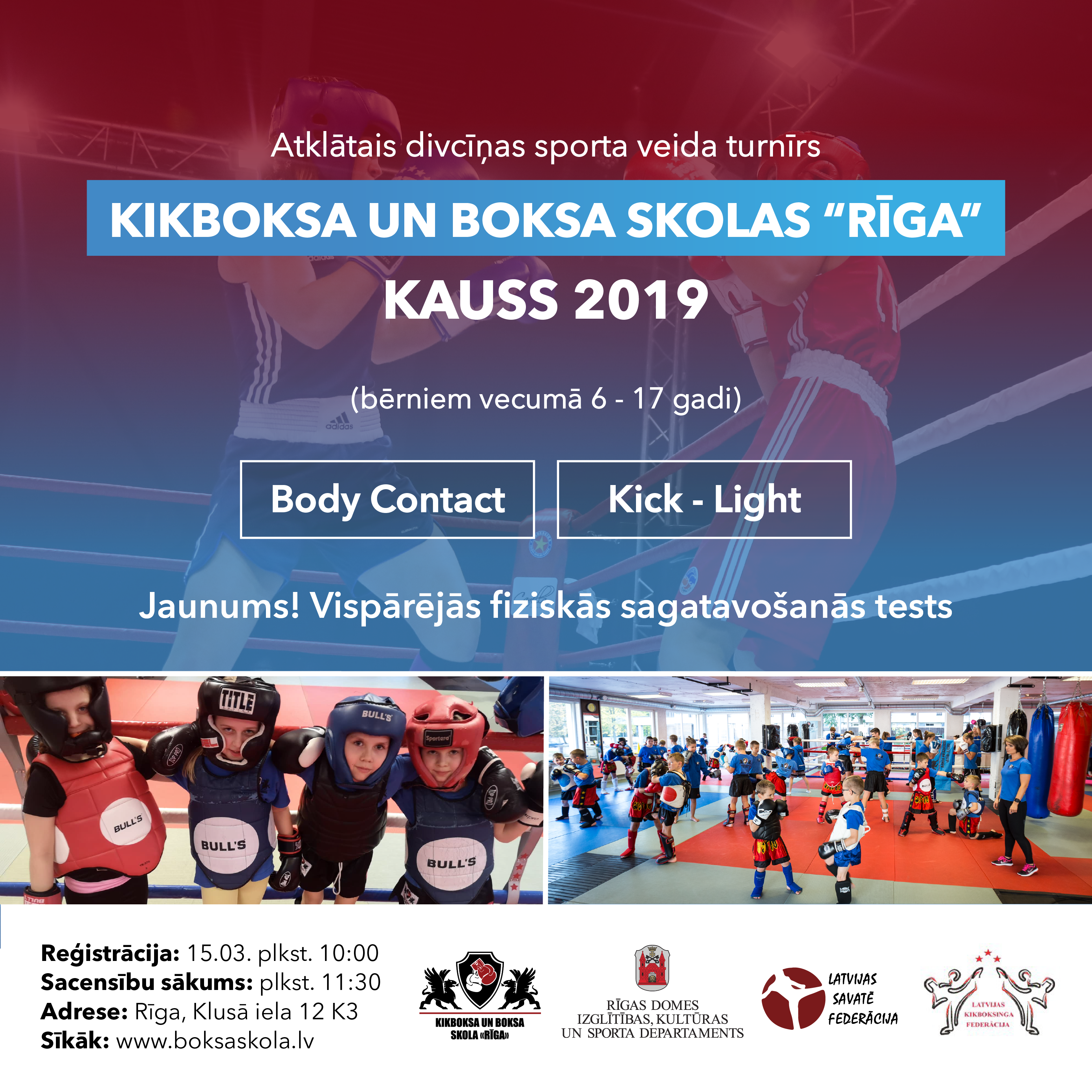 Notiks turnīrs kikboksa un boksa skolas “Rīga”  kausa izcīņā  