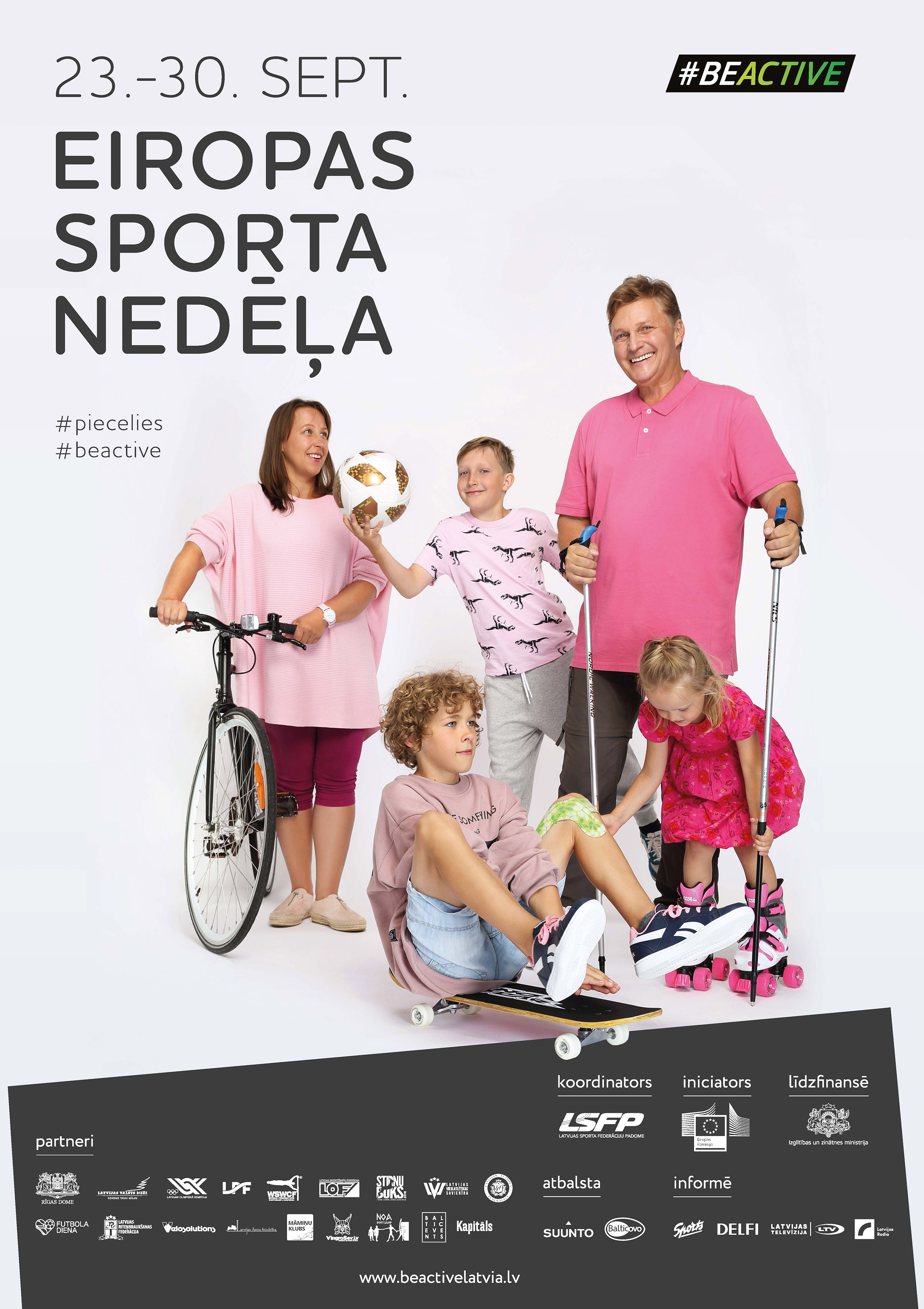 Eiropas sporta nedēļa: pasākumi ik dienas un Brīvības ielas nakts brauciens