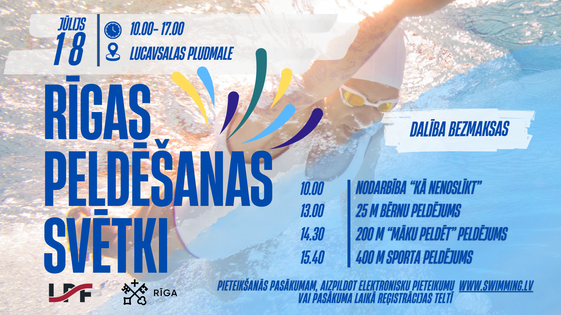 18. jūlijā Lucavsalas pludmalē norisināsies Rīgas peldēšanas svētki