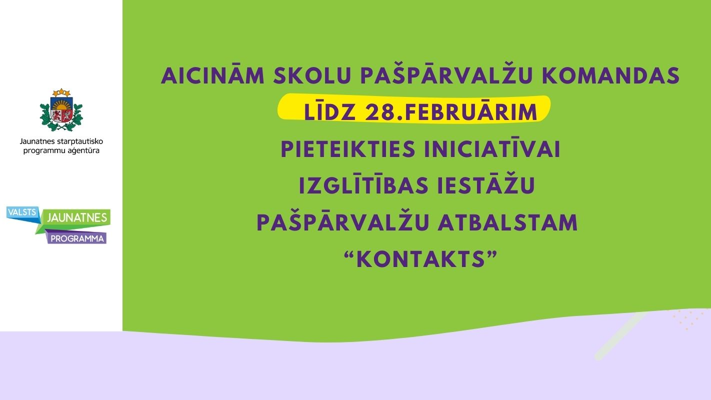 1000 eiro labākai attīstībai – skolu pašpārvaldes aicina pieteikties iniciatīvai “Kontakts”