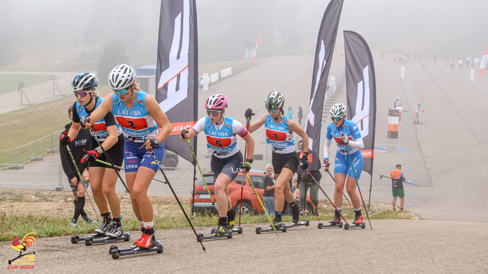 Komandu sprintā Latvijas rollerslēpotājiem 2 zelta un 2 bronzas kaluma medaļas