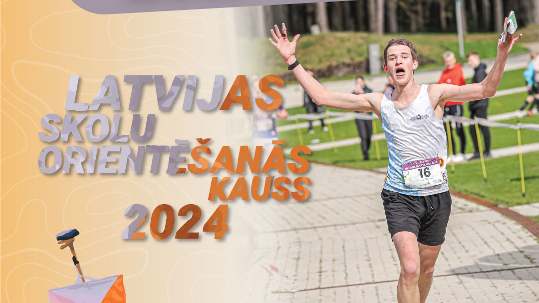 Latvijas Skolu orientēšanās kausa dalībnieks pirms finiša