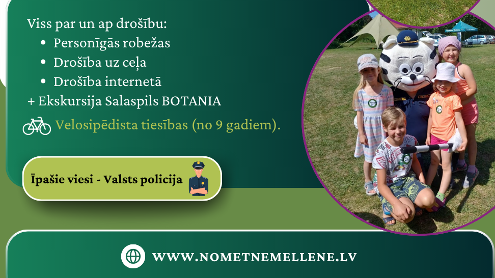 Nometne "Mellenes" aicina darboties dienas nometnē ārpus pilsētas kņadas