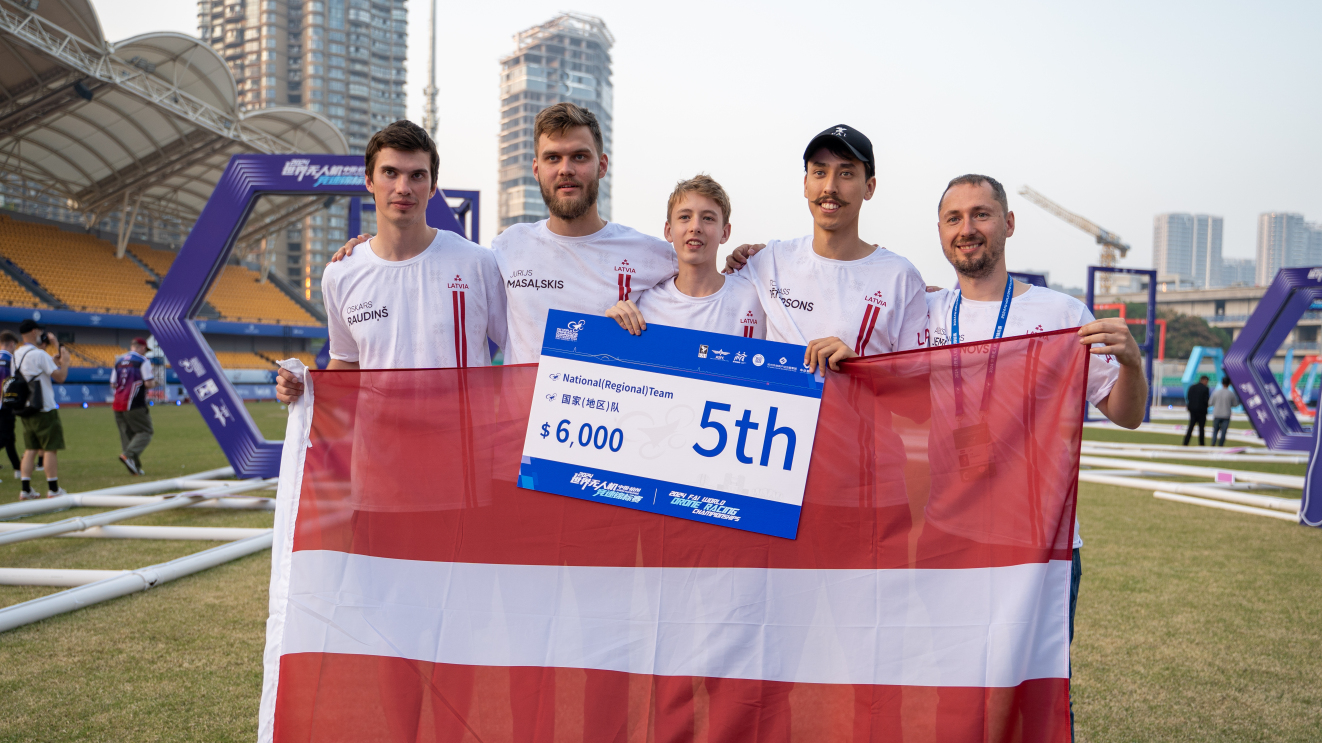 Latvijas izlase "Sporta Dronu pasaules čempionātā 2024" iegūst 5. vietu